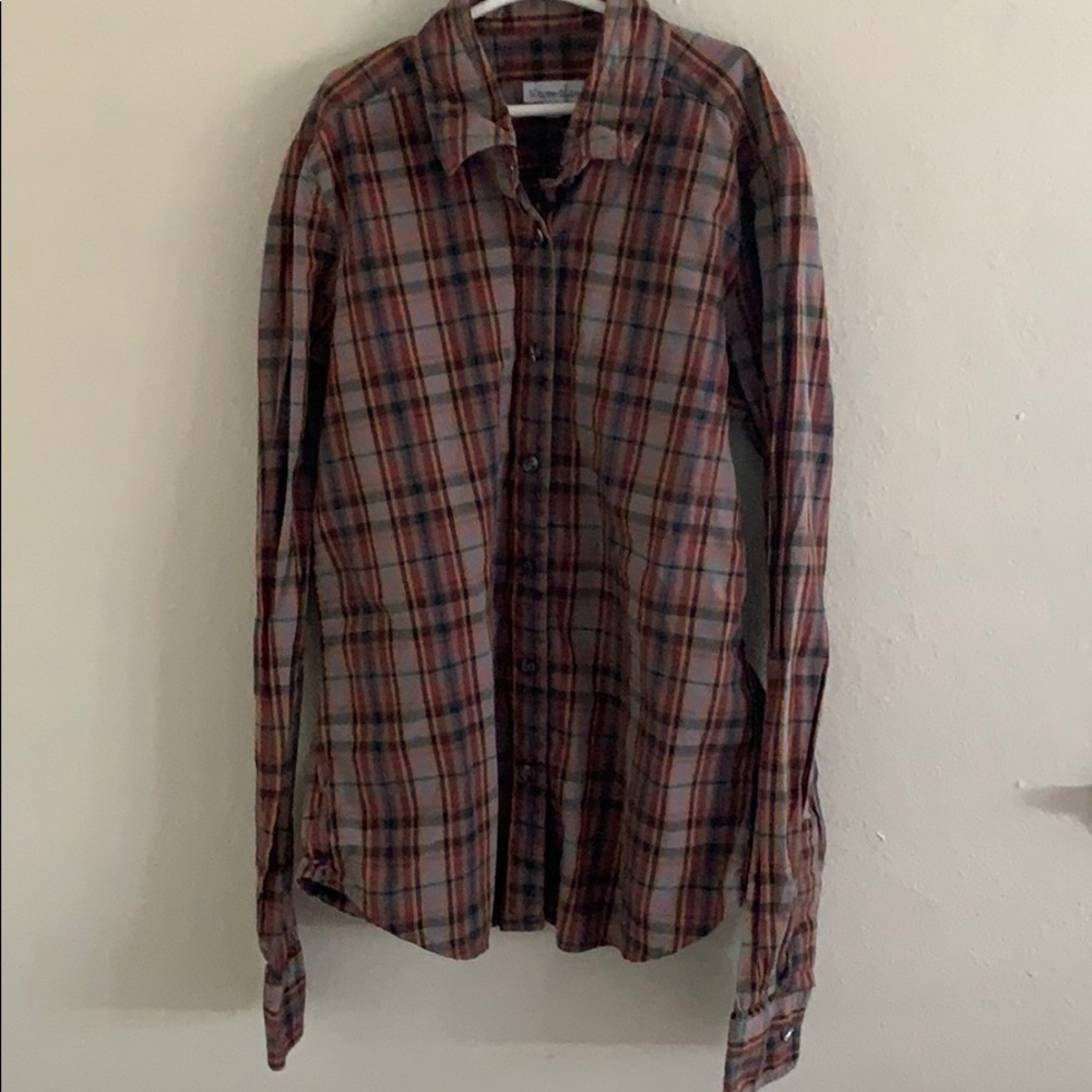Steven Alan Aubergine Plaid Button Down